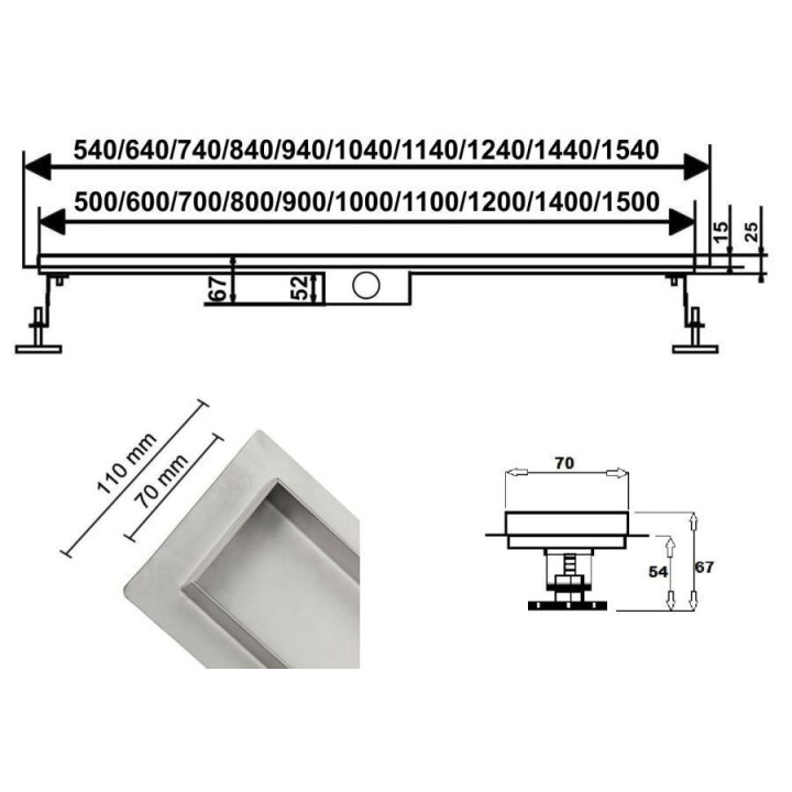 Odpływ liniowy prysznicowy 2W1 80 cm chromowany – BW Tech