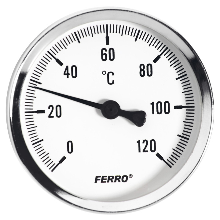 Termometr 80 mm 1-2" axialny 0-120°C – Ferro