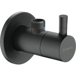 Zawór kątowy z głowicą ceramiczną 1/2" - 3/8" - okrągły nero VFA