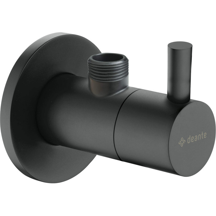 Zawór kątowy z głowicą ceramiczną 1/2" - 3/8" - okrągły nero VFA