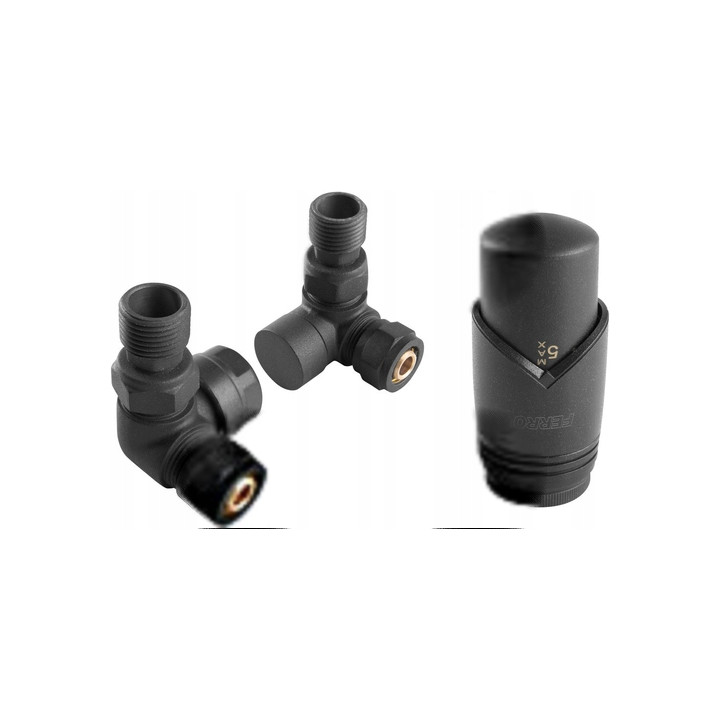 Dekoracyjny zestaw termostatyczny osiowy 1-2", antracytowy
