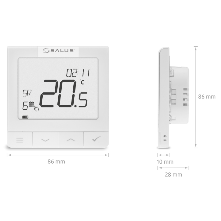 Ultra-cienki podtynkowy regulator opentherm, 230V – Salus