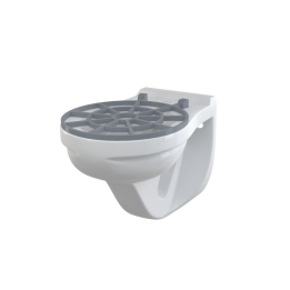 Wisząca misa WC ceramiczna biała 180MM z kratką i zlewem 3/6L