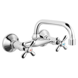 Retro NEW bateria umywalkowa ścienna, chrom – Ferro