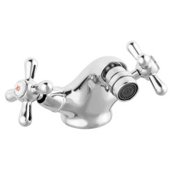 Retro NEW bateria bidetowa, korek automatyczny z tworzywa, chrom