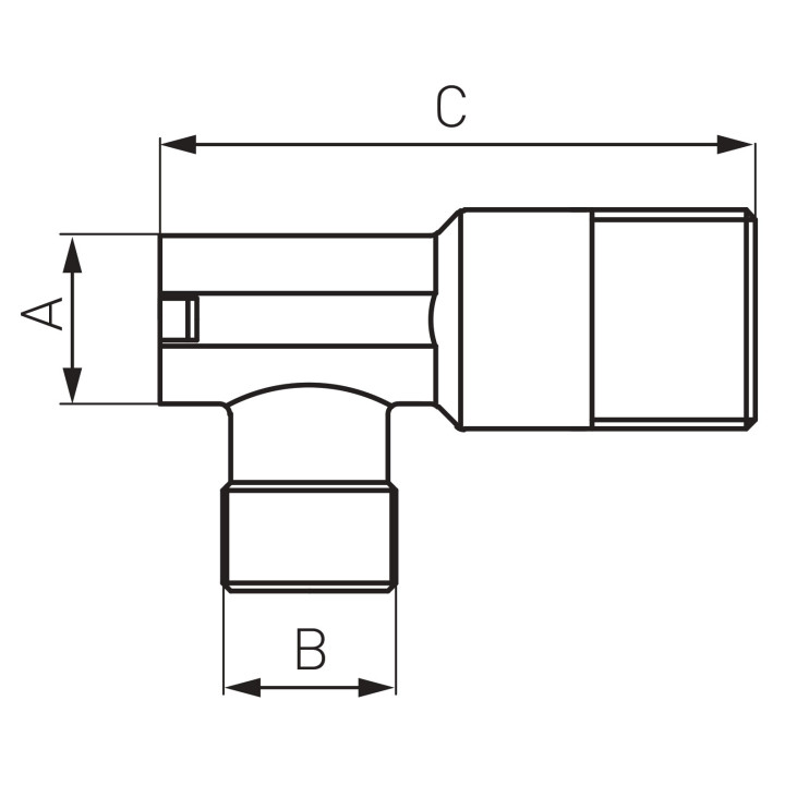 Zawór grzybkowy kątowy z metalowym uchwytem 1-2" X 3-4" – Ferro