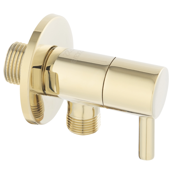 ROTONDO ZAWÓR KĄTOWY PODłĄCZENIOWY 1/2"X3/8", ZłOTY