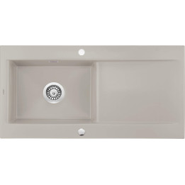 Zlewozmywak ceramiczny 1-KOMOROWY z ociekaczem cappuccino stal