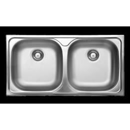 Zlewozmywak stalowy 2-KOMOROWY dekor stal ZEX 3203 – Deante
