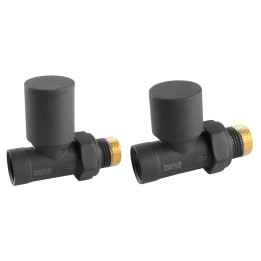 Dekoracyjny zestaw grzejnikowy prosty 1-2", antracytowy – Ferro