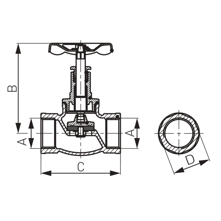 Zawór grzybkowy żeliwny 1 1-4" – Ferro