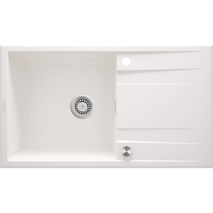 ZLEWOZMYWAK GRANITOWY 1-KOMOROWY Z OCIEKACZEM ALABASTER STAL ZQE A113