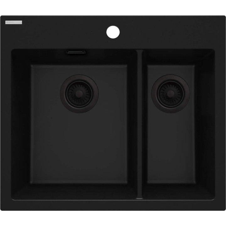 ZLEWOZMYWAK GRANITOWY 1.5-KOMOROWY NERO NERO ZQE N503