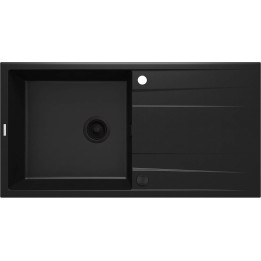 Zlewozmywak granitowy 1-KOMOROWY z ociekaczem nero nero ZQE N713