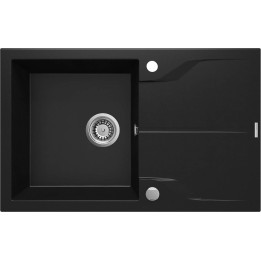 Zlewozmywak granitowy 1-KOMOROWY z ociekaczem nero nero ZQN N113