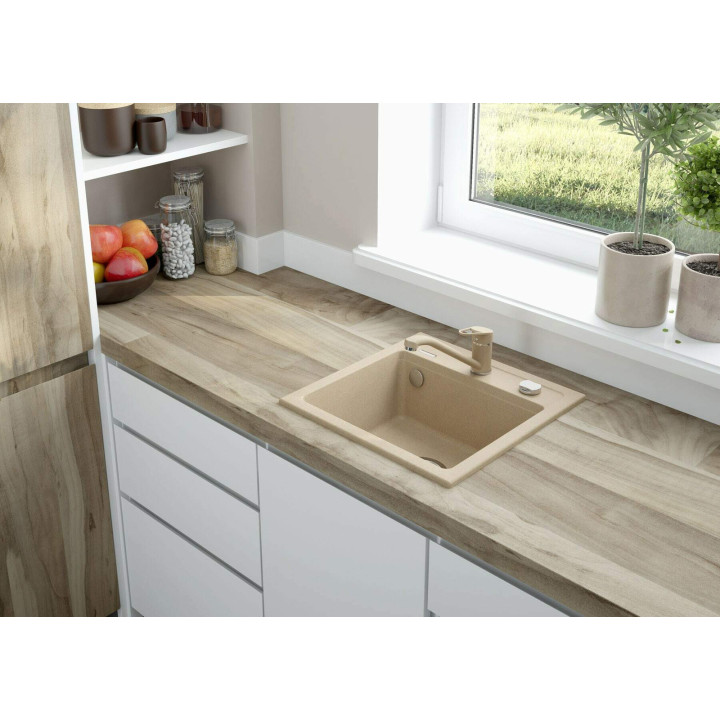 Zlewozmywak granitowy 1-KOMOROWY piasek stal ZQZ 7103 – Deante
