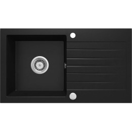 Zlewozmywak granitowy 1-KOMOROWY z ociekaczem nero stal ZQZ N113