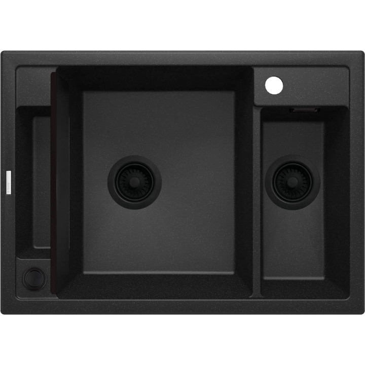 ZLEWOZMYWAK GRANITOWY MAGNETYCZNY 1.5-KOMOROWY GRAFIT METALIK NERO ZRM G503
