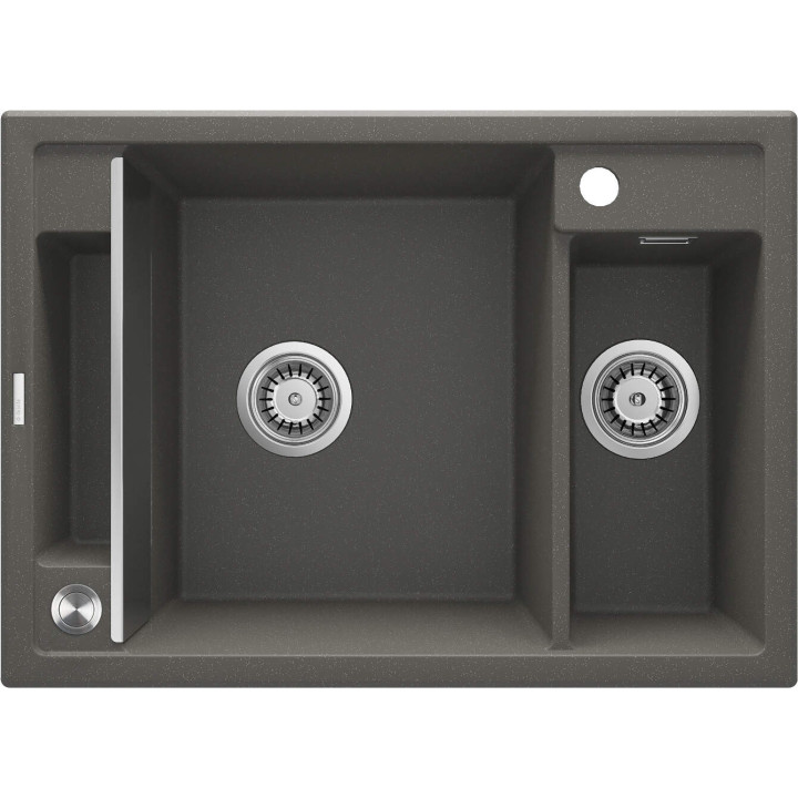 ZLEWOZMYWAK GRANITOWY MAGNETYCZNY 1.5-KOMOROWY ANTRACYT METALIK STAL ZRM T503