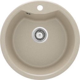 Zlewozmywak granitowy 1-KOMOROWY piasek stal ZRS 7803 – Deante