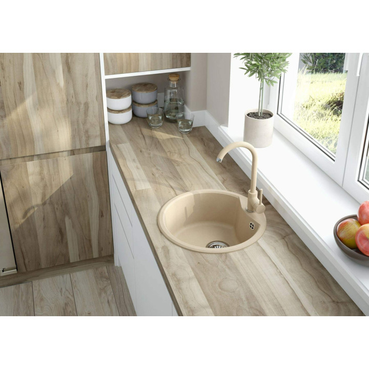 ZLEWOZMYWAK GRANITOWY 1-KOMOROWY PIASEK STAL ZRS 7803