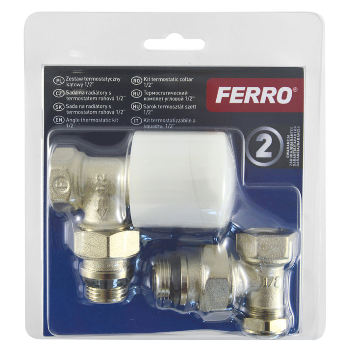 Zestaw termostatyczny kątowy 1-2" – Ferro
