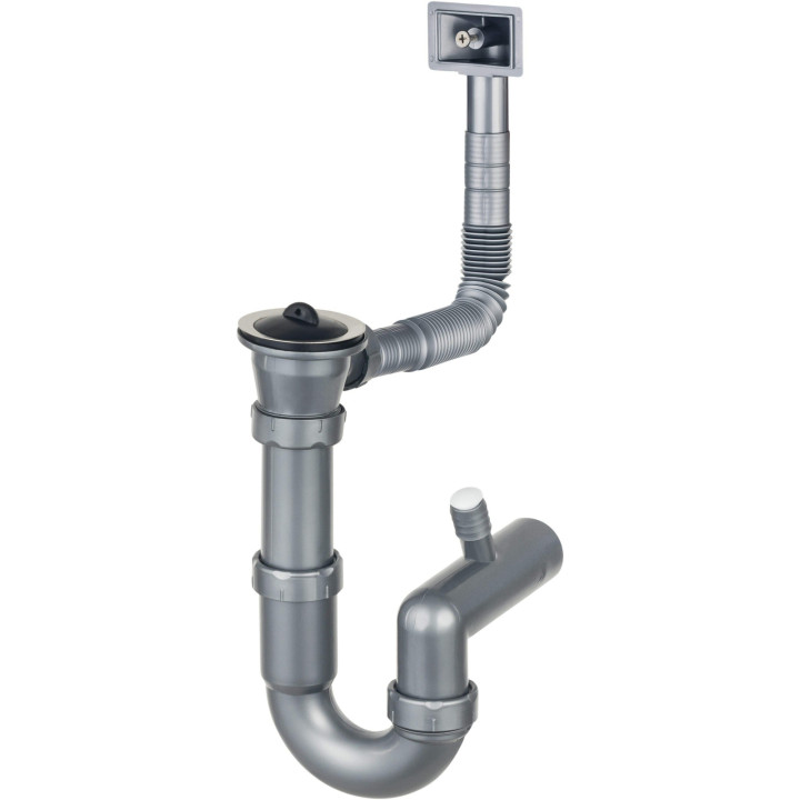 Syfon do zlewozmywaka stalowego 1-KOMOROWEGO - odpływ 2" stal ZXY