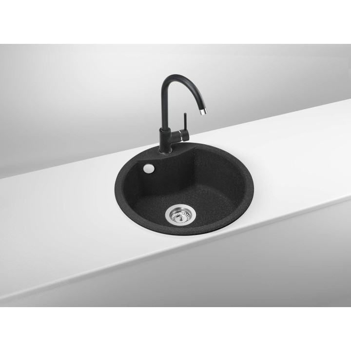 Zlewozmywak granitowy 1-KOMOROWY grafit stal ZRS 2803 – Deante