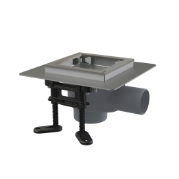 Kratka ściekowa nierdzewna 130×130 mm odpływ boczny, bez kratki
