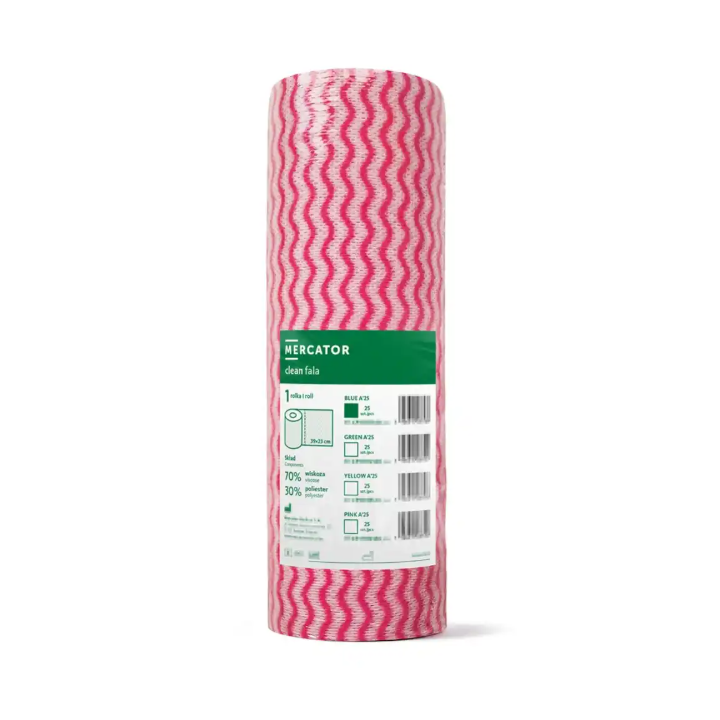 Mercator clean fala pink 25SZT, czyściwo profesjonalne, wiskoza