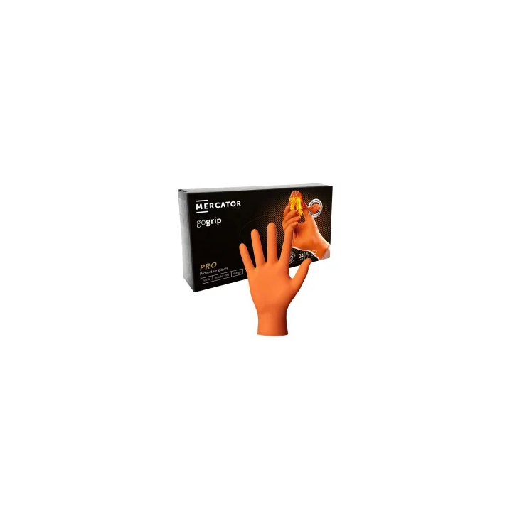 Mercator gogrip orange mocne grube rękawiczki nitrylowe l 50