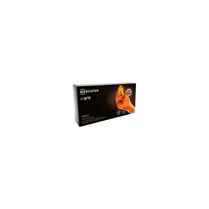 Mercator gogrip orange mocne grube rękawiczki nitrylowe l 50