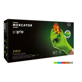 Mercator gogrip green mocne grube rękawiczki nitrylowe m zielone