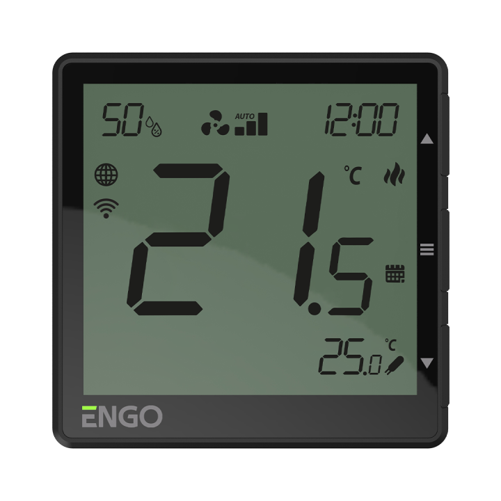 Regulator klimakonwektorów, 230V, czarny, internetowy, podtynkowy