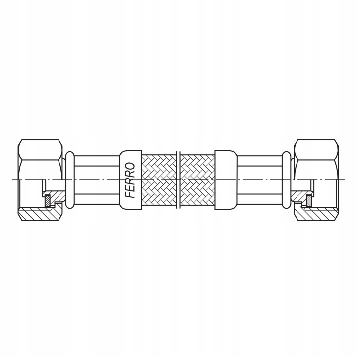 Wąż przyłączeniowy L-100 cm 1-2" z uszczelką – Ferro