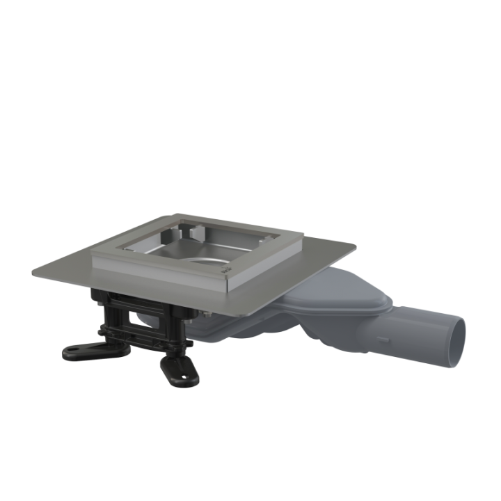 Kratka ściekowa nierdzewna mocno obniżona 130×130 mm odpływ
