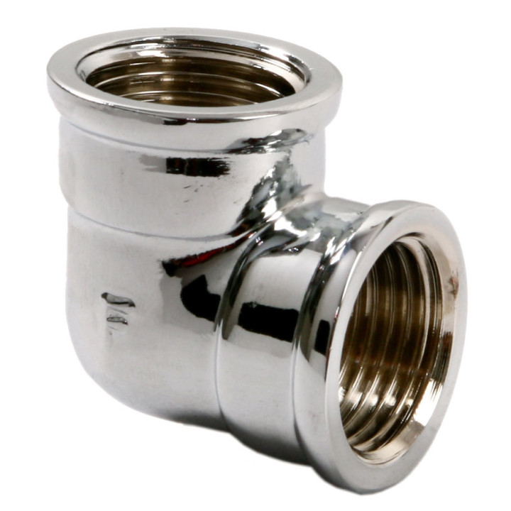 Kolanko mosiężne 1-2" chromowane – Ferro