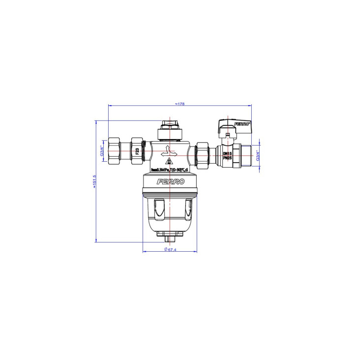 Magnetyczny separator zanieczyszczeń 3/4" – Ferro