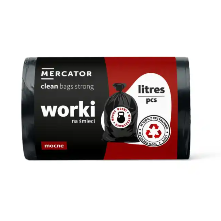 MOCNE WORKI NA ŚMIECI Z FOLII LDPE 60L