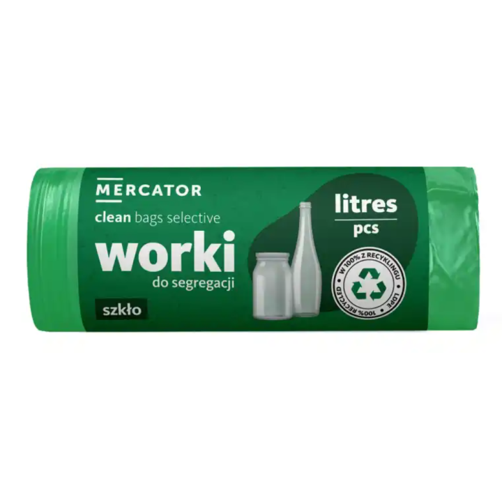 Worki do segregacji, szkło, 120L, zielone – Mercator Medical