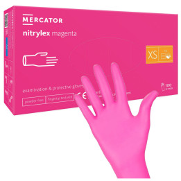 Rękawice nitrylowe różowe mercator nitrylex magenta rozmiar XS