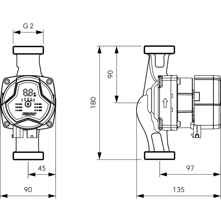 POMPA OBIEGOWA ELEKTRONICZNA GPA III 32-7.5-180