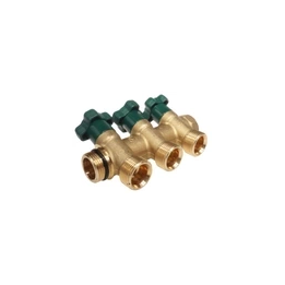 Rozdzielacz mosiężny do wody pitnej 3 obwody 3/4" 2853003 – Herz