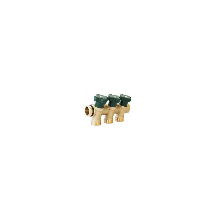 Rozdzielacz mosiężny do wody pitnej 3 obwody 3/4" 2853003 – Herz