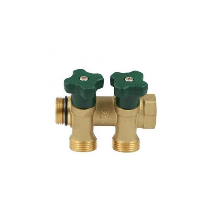 Rozdzielacz mosiężny do wody pitnej 2 obwody 3/4" 2853002 – Herz