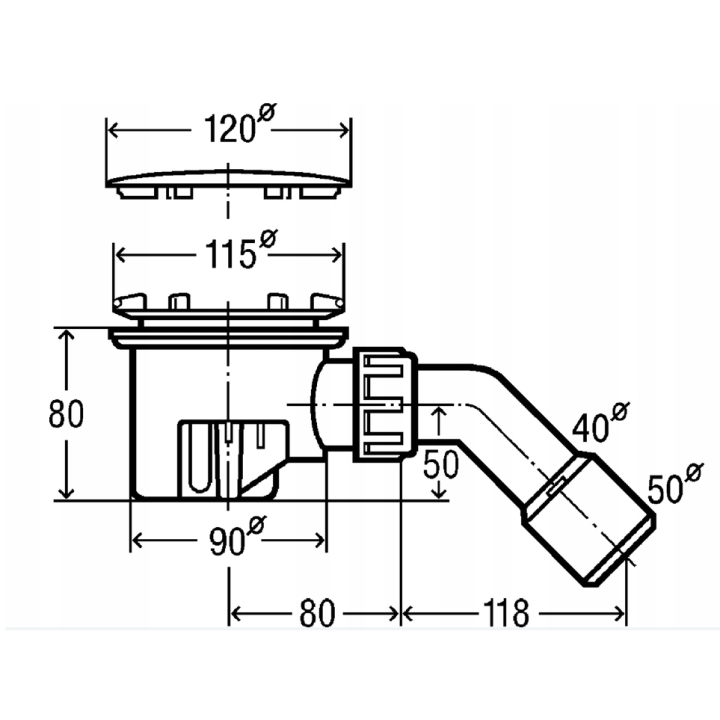 VIEGA SYFON BRODZIKOWY TEMPOPLEX FI90 MM - 364786