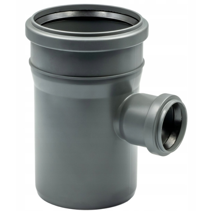 Trójnik kanalizacyjny PP PCV szary 110/75 - 90°