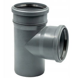 Trójnik kanalizacyjny PP PCV szary 110/110 - 90°