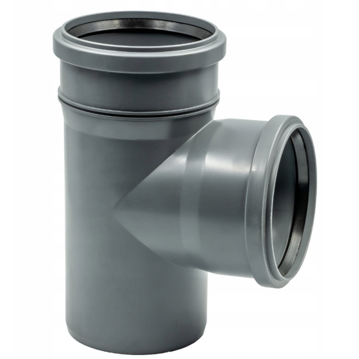 Trójnik kanalizacyjny PP PCV szary 110/110 - 90°