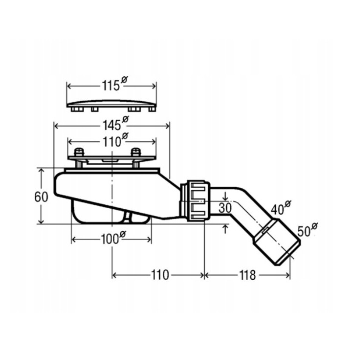Syfon brodzikowy tempoplex 115 X 40/50 – Viega